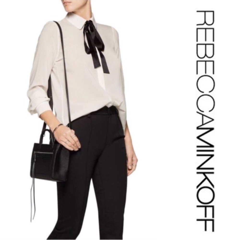 [REBECCA MINKOFF] Black Leather Mini Tote Bag